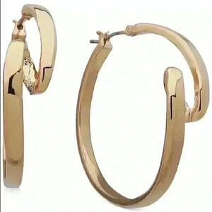 Anne Klein new Gold Tone Medium Ribbon Earrings